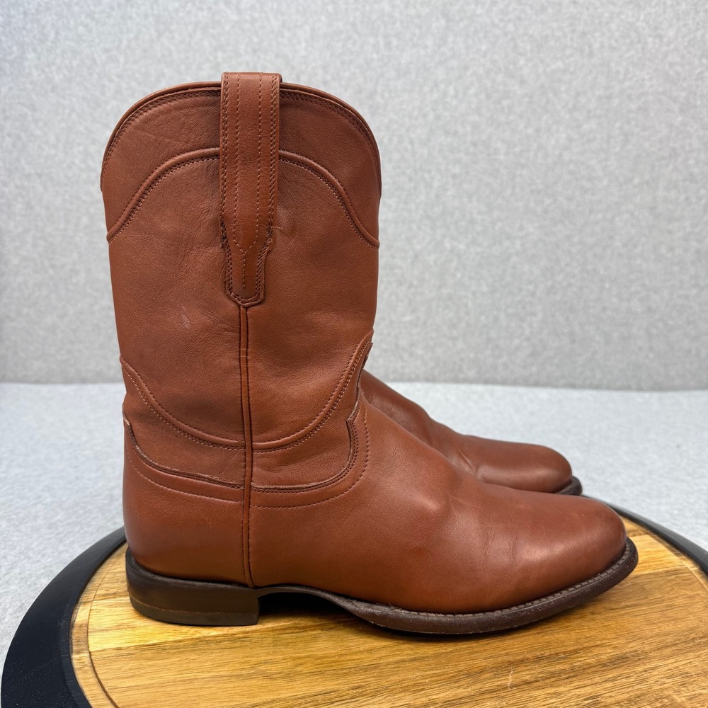 Tecovas The Earl Roper Boots Bourbon Calfskin Brown Leather Men's 9 D